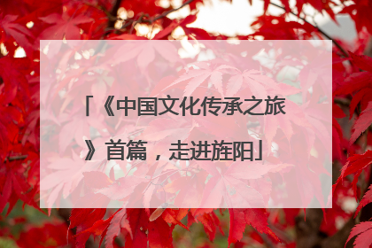《中国文化传承之旅》首篇，走进旌阳