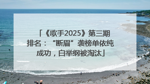 《歌手2025》第三期排名：“断眉”袭榜单依纯成功，白举纲被淘汰