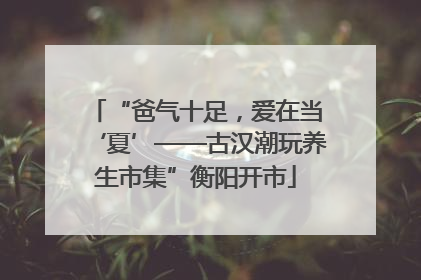 “爸气十足，爱在当‘夏’——古汉潮玩养生市集”衡阳开市