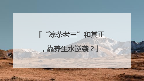 “凉茶老三”和其正，靠养生水逆袭？