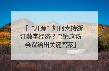 “开源”如何支持浙江数字经济？乌镇这场会议给出关键答案