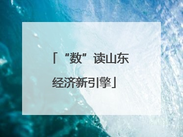 “数”读山东经济新引擎