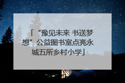 “豫见未来 书送梦想”公益图书室点亮永城五所乡村小学