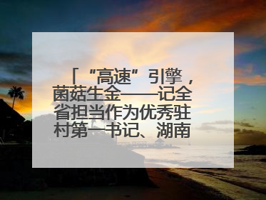 “高速”引擎，菌菇生金——记全省担当作为优秀驻村第一书记、湖南高速集团肖兴旺