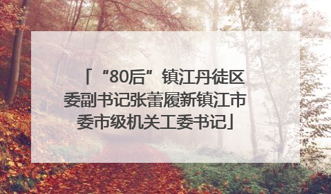 “80后”镇江丹徒区委副书记张蕾履新镇江市委市级机关工委书记