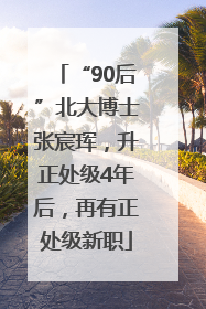 “90后”北大博士张宸珲，升正处级4年后，再有正处级新职