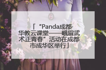 “Panda成都·华教云课堂——峨眉武术正青春”活动在成都市成华区举行