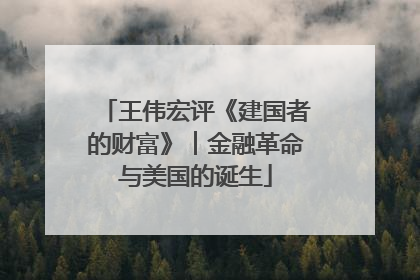 王伟宏评《建国者的财富》︱金融革命与美国的诞生