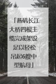 燕矶长江大桥四根主缆完成架设 足以轻松吊起6艘中型航母