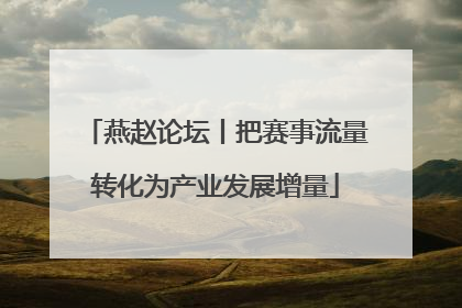 燕赵论坛丨把赛事流量转化为产业发展增量