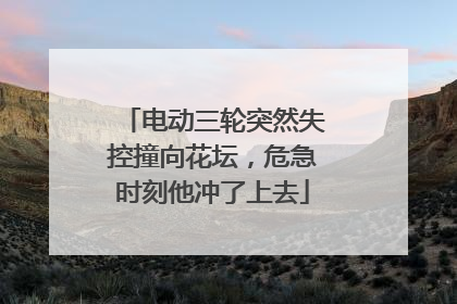 电动三轮突然失控撞向花坛，危急时刻他冲了上去