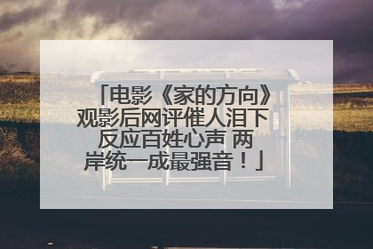 电影《家的方向》观影后网评催人泪下 反应百姓心声 两岸统一成最强音！