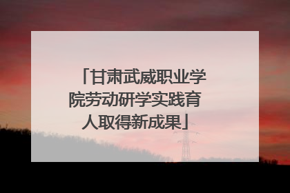甘肃武威职业学院劳动研学实践育人取得新成果