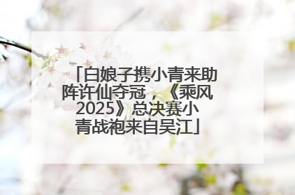白娘子携小青来助阵许仙夺冠，《乘风2025》总决赛小青战袍来自吴江
