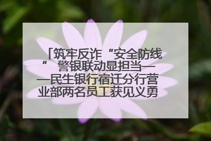 筑牢反诈“安全防线” 警银联动显担当——民生银行宿迁分行营业部两名员工获见义勇为基金会表彰
