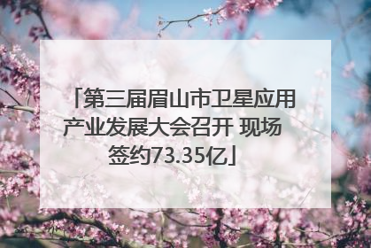 第三届眉山市卫星应用产业发展大会召开 现场签约73.35亿