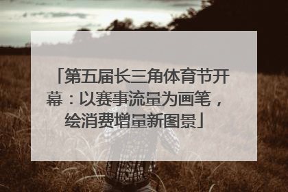 第五届长三角体育节开幕：以赛事流量为画笔，绘消费增量新图景