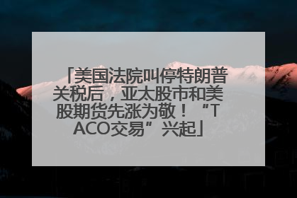 美国法院叫停特朗普关税后，亚太股市和美股期货先涨为敬！“TACO交易”兴起