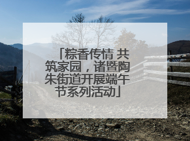 粽香传情 共筑家园，诸暨陶朱街道开展端午节系列活动