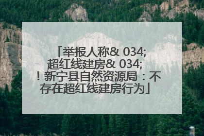 举报人称& 034;超红线建房& 034;！新宁县自然资源局：不存在超红线建房行为