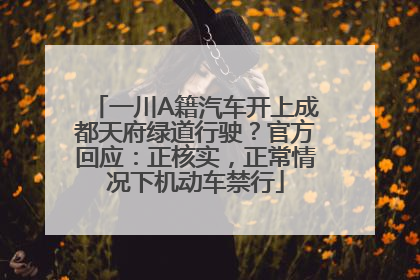 一川A籍汽车开上成都天府绿道行驶？官方回应：正核实，正常情况下机动车禁行