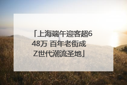 上海端午迎客超648万 百年老街成Z世代潮流圣地