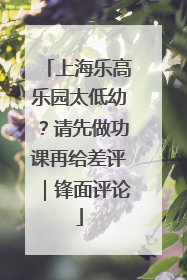 上海乐高乐园太低幼？请先做功课再给差评｜锋面评论