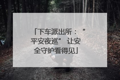 下车派出所：“平安夜巡” 让安全守护看得见