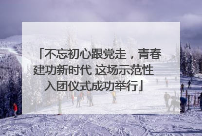 不忘初心跟党走，青春建功新时代 这场示范性入团仪式成功举行