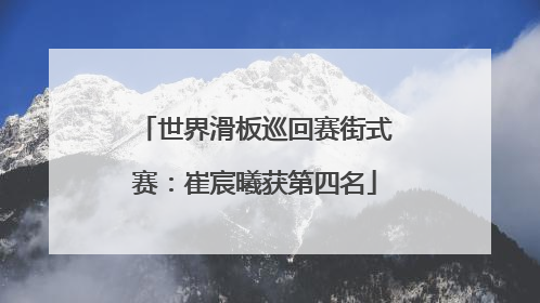 世界滑板巡回赛街式赛：崔宸曦获第四名