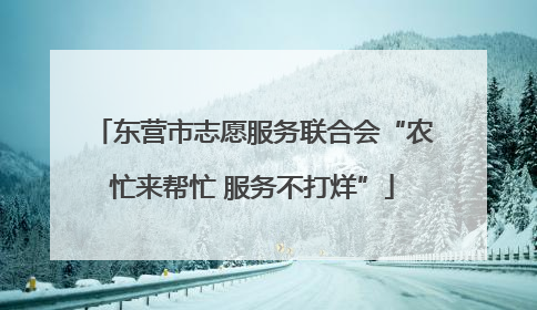 东营市志愿服务联合会“农忙来帮忙 服务不打烊”