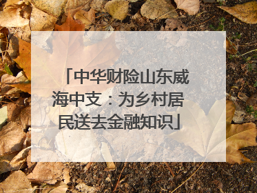 中华财险山东威海中支：为乡村居民送去金融知识