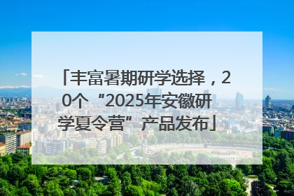 丰富暑期研学选择，20个“2025年安徽研学夏令营”产品发布