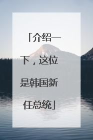 介绍一下，这位是韩国新任总统