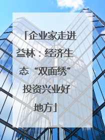 企业家走进益林：经济生态“双面绣” 投资兴业好地方