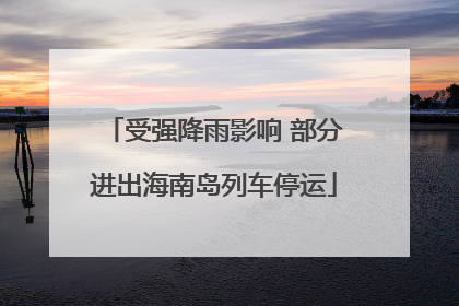 受强降雨影响 部分进出海南岛列车停运
