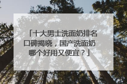 十大男士洗面奶排名口碑揭晓，国产洗面奶哪个好用又便宜？