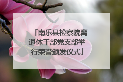 南乐县检察院离退休干部党支部举行荣誉颁发仪式