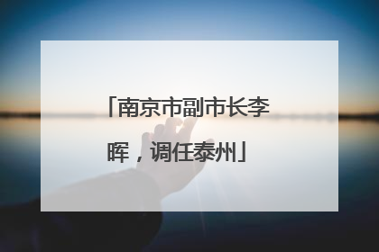 南京市副市长李晖，调任泰州