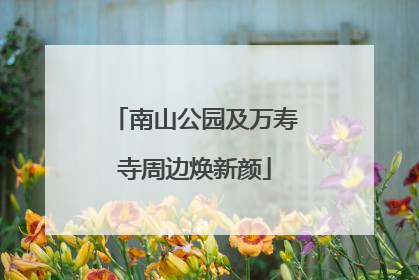南山公园及万寿寺周边焕新颜