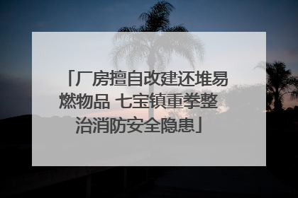 厂房擅自改建还堆易燃物品 七宝镇重拳整治消防安全隐患