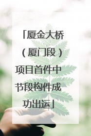 厦金大桥（厦门段）项目首件中节段构件成功出运