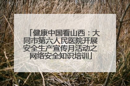 健康中国看山西：大同市第六人民医院开展安全生产宣传月活动之网络安全知识培训