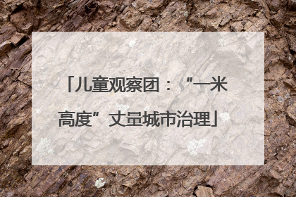 儿童观察团：“一米高度”丈量城市治理