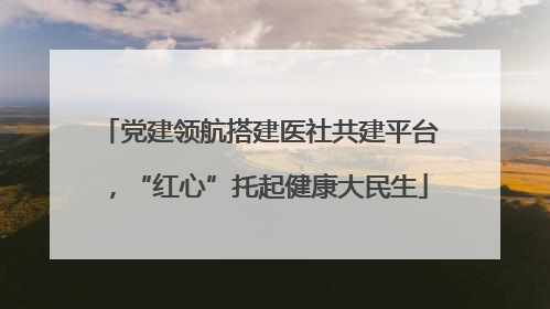 党建领航搭建医社共建平台，“红心”托起健康大民生