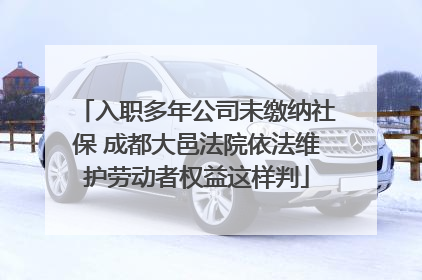 入职多年公司未缴纳社保 成都大邑法院依法维护劳动者权益这样判