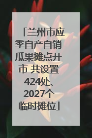 兰州市应季自产自销瓜果摊点开市 共设置424处、2027个临时摊位