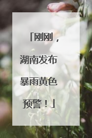 刚刚，湖南发布暴雨黄色预警！