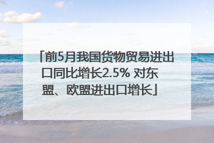 前5月我国货物贸易进出口同比增长2.5% 对东盟、欧盟进出口增长