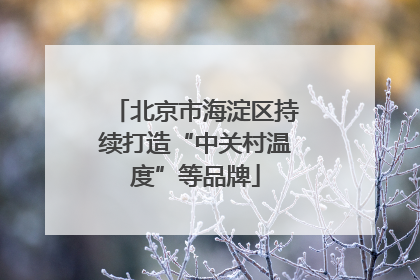 北京市海淀区持续打造“中关村温度”等品牌